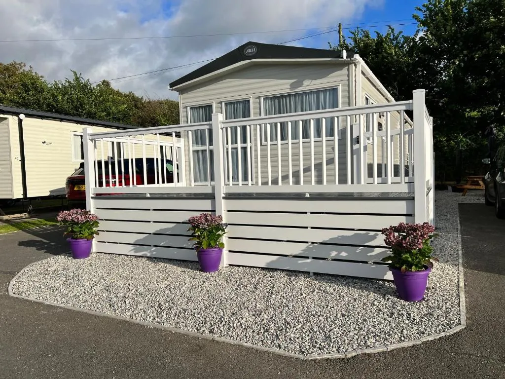 Image of Kayes Retreat Three bed caravan Newquay Bay Resort Quieter area of park